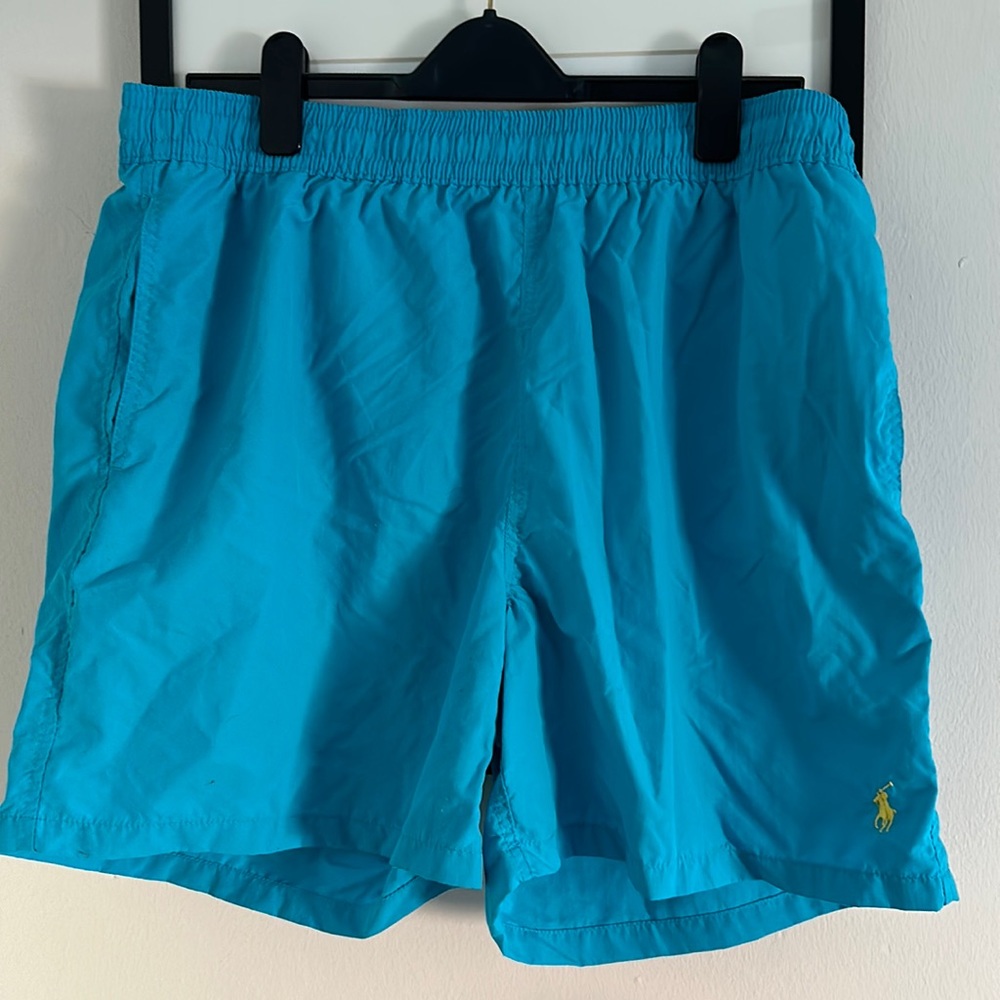 Ralph Lauren mens bathing suit aqua blue with yellow horse xxl